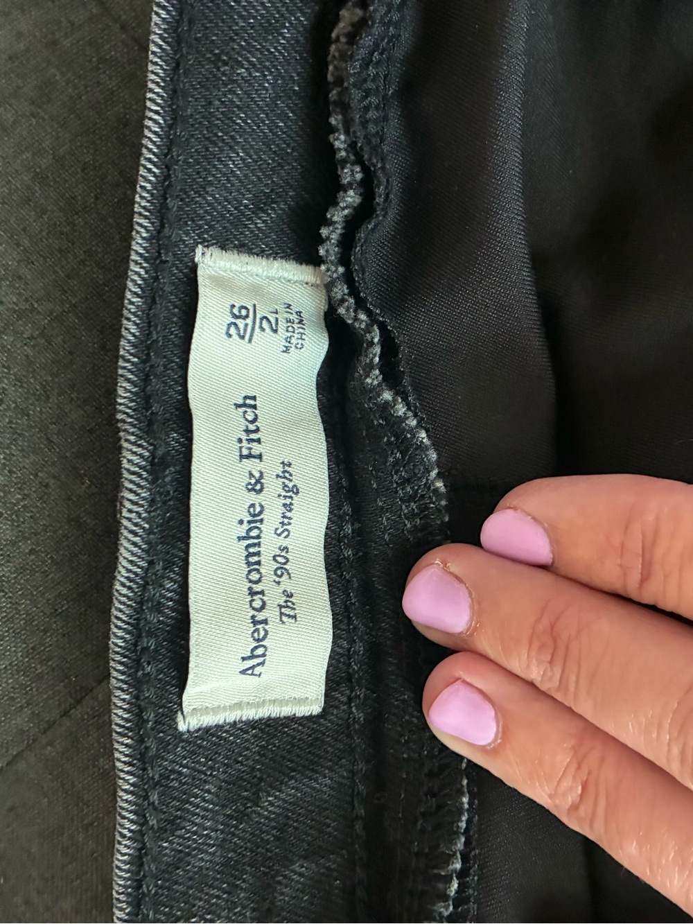 Abercrombie & Fitch Black Maternity Straight-Leg Jeans - Picture 5 of 7